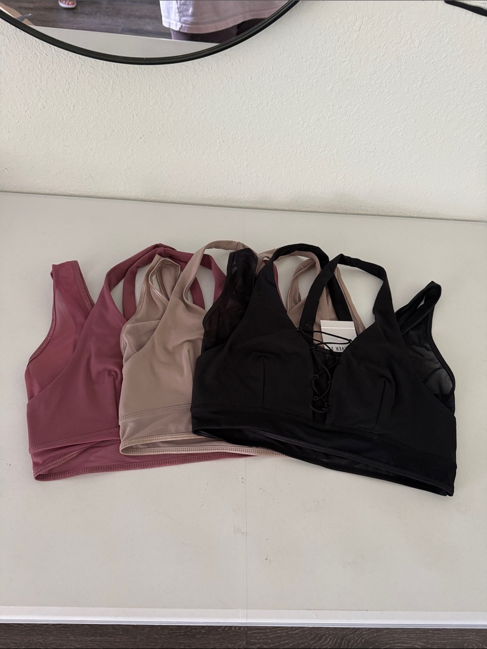 Forever 21 Seamless Bralette Set in Black, Mauve, and Beige